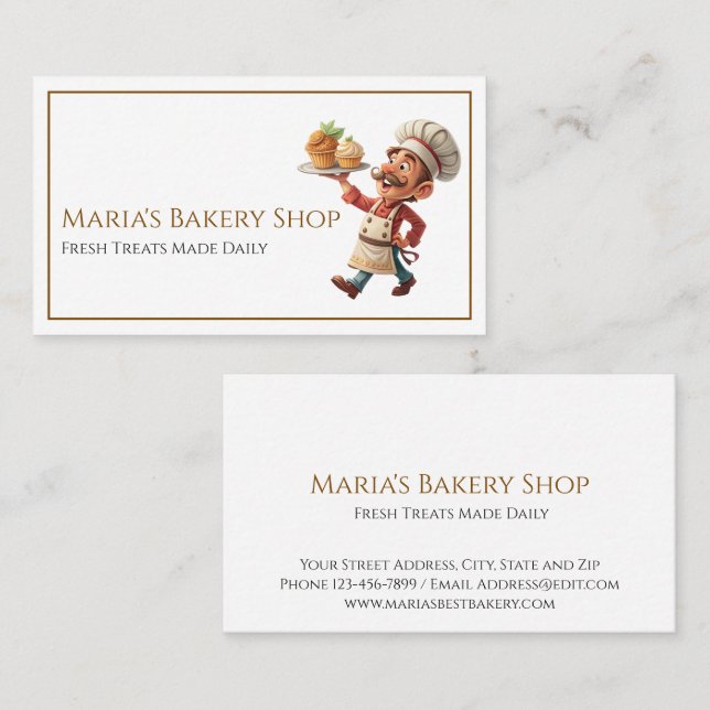Cake Decorator Baker Bakery Business Card (Front/Back)