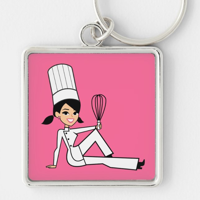Cake Decorator Baker Custom Keychain (Front)