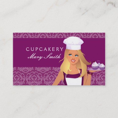Cupcake Damask Business Card