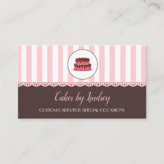 Cake Decorator PINK BROWN Bakery CUTE Business Card