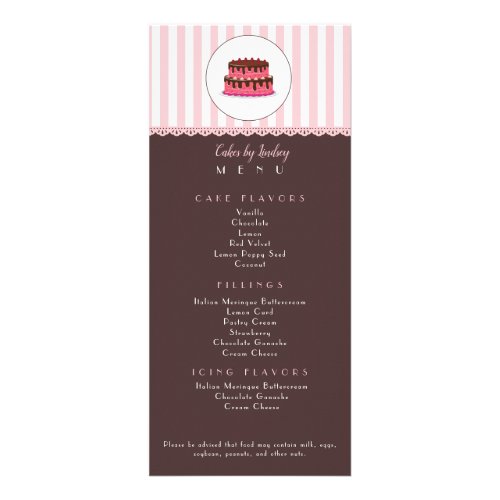 Cake Decorator PINK BROWN Bakery CUTE Rack Card