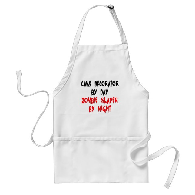 Cake Decorator Zombie Slayer Adult Apron (Front)