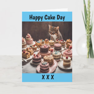 Cake eating cat Birthday Celebration Cute Cats Card
