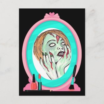 Cake Face Zombie Postcard by busycrowstudio at Zazzle