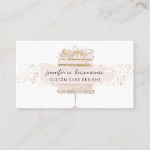 Cake Floral Bakery Script Patisserie Business Card