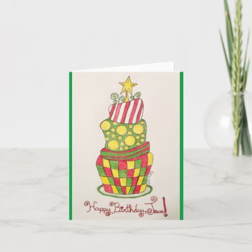 Cake For The King Happy Birthday Jesus Christmas Holiday Card