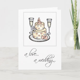 Cake Glasses Wedding Congratulations Card