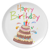 Cake Happy Birthday Melamine Plate (Front)