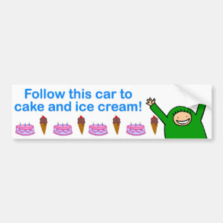 Cake & Ice Cream (Blue Text) Bumper Sticker