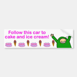 Cake & Ice Cream (Pink Text) Bumper Sticker