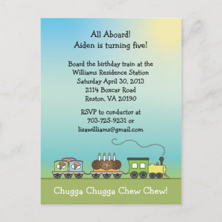 Cake & Ice Cream Train -Postcard Invite