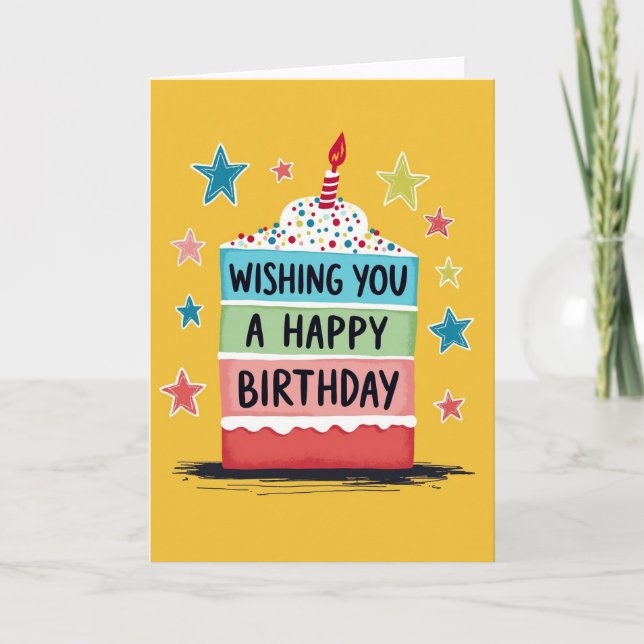 Cake Illustration Birthday Card (Front)