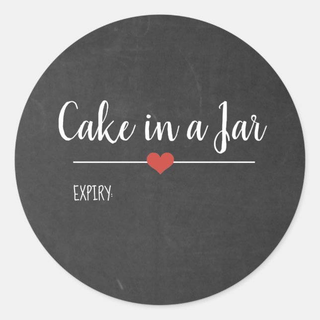 Cake in a Jar black chalkboard custom Classic Round Sticker (Front)