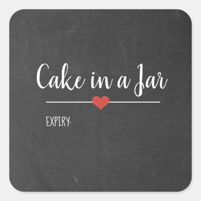 Cake in a Jar black chalkboard  Square Sticker (Front)