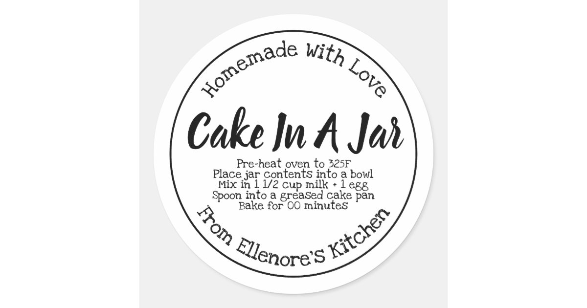 Cake In A Jar Classic Round Sticker Zazzle