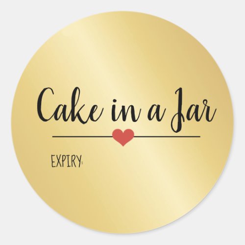 Cake in a jar gold holiday classic round sticker