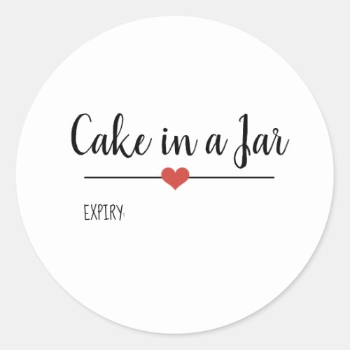 Cake in a Jar white Classic Round Sticker