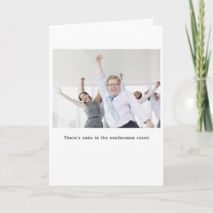 Cake in Conference Room Birthday Stock Photo Card