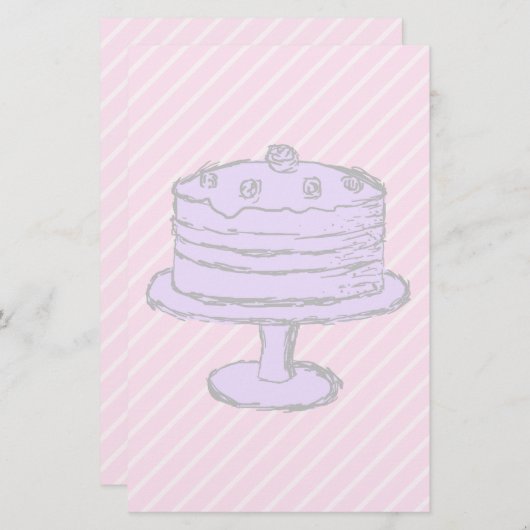 Cake in Light Purple on Pink. (Front/Back)