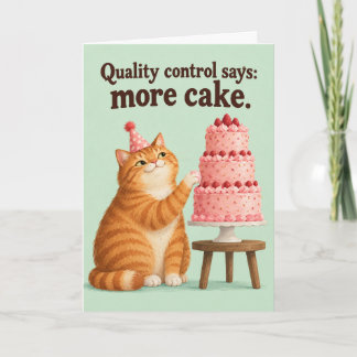 Cake Inspector Funny Cat Birthday Card
