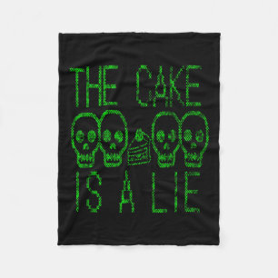 Cake Is A Lie Video Game Graphic Gamer Meme Gaming Fleece Blanket