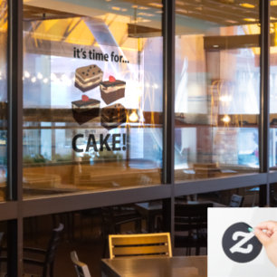 Cake It's Time For Cake Bakery Restaurant Window Cling