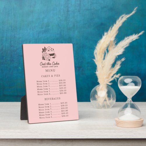 Custom Price Menus 14 Cake Logo Bakery Business Price Menu Plaque