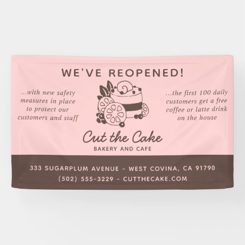 Custom Banners And Signs 6 Cake Logo Bakery Business Reopening Banner