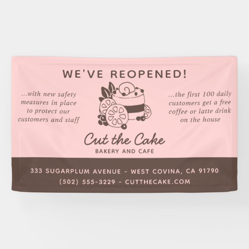 Cake Logo Bakery Business Reopening Banner