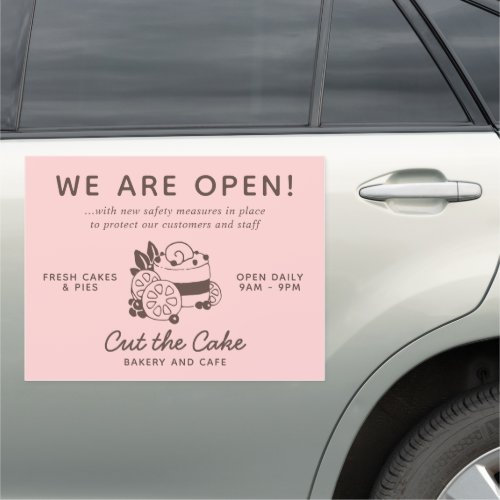 Cake Logo Bakery Business Reopening Car Magnet