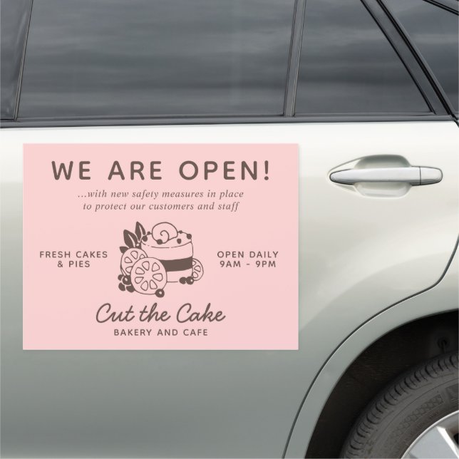 Cake Logo Bakery Business Reopening Car Magnet (In Situ)