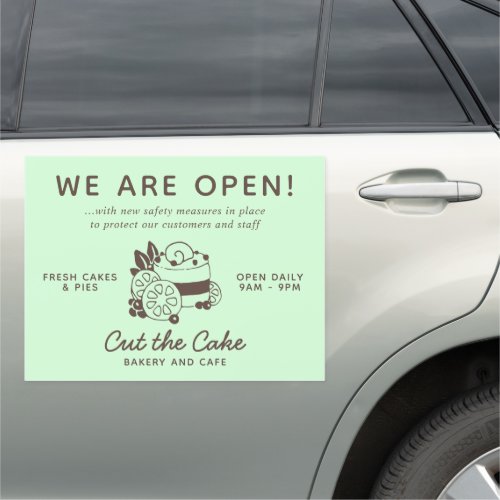 Cake Logo Bakery Business Reopening Car Magnet