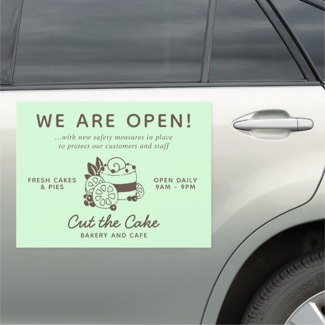 Cake Logo Bakery Business Reopening Car Magnet (In Situ)