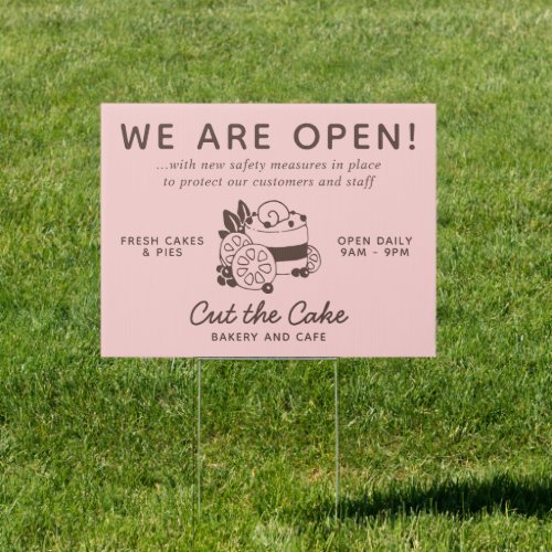 Custom Banners And Signs 8 Cake Logo Bakery Business Reopening Sign