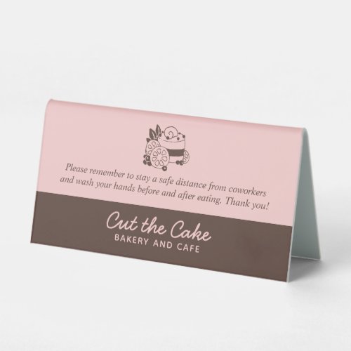 Cake Logo Bakery Employee Break Room Table Tent Sign