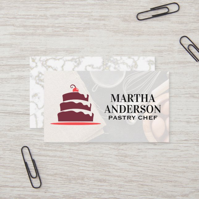 Cake Logo | Baking Ingredients Business Card (Front/Back In Situ)