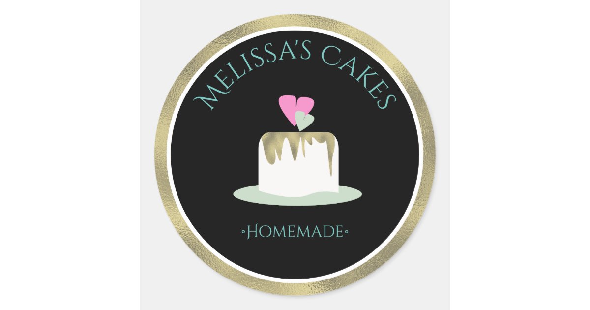 Cake Logo Stickers Fondant Wedding Cake | Zazzle