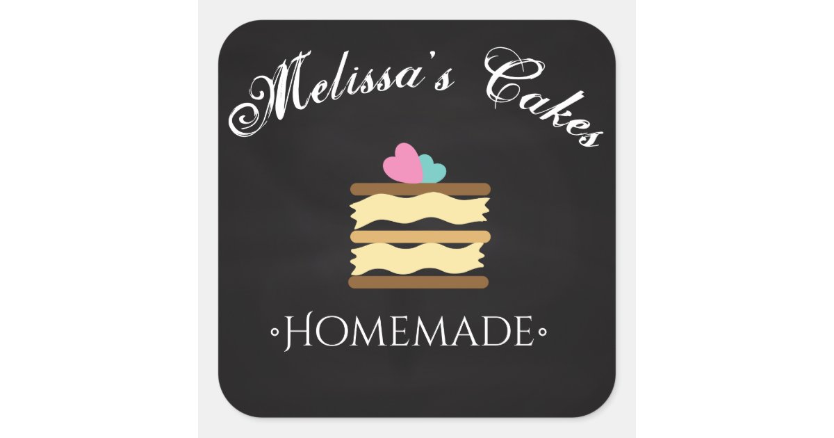 Cake Logo Stickers Homemade Bakery Chalkboard | Zazzle