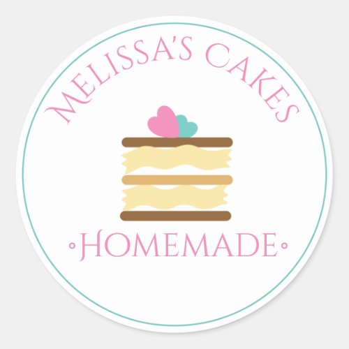 Cake Logo Stickers Homemade Bakery Slice of Cake