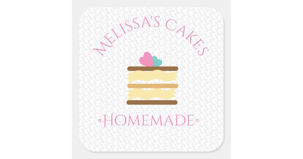 Cake Logo Stickers Homemade Bakery Sprinkles | Zazzle