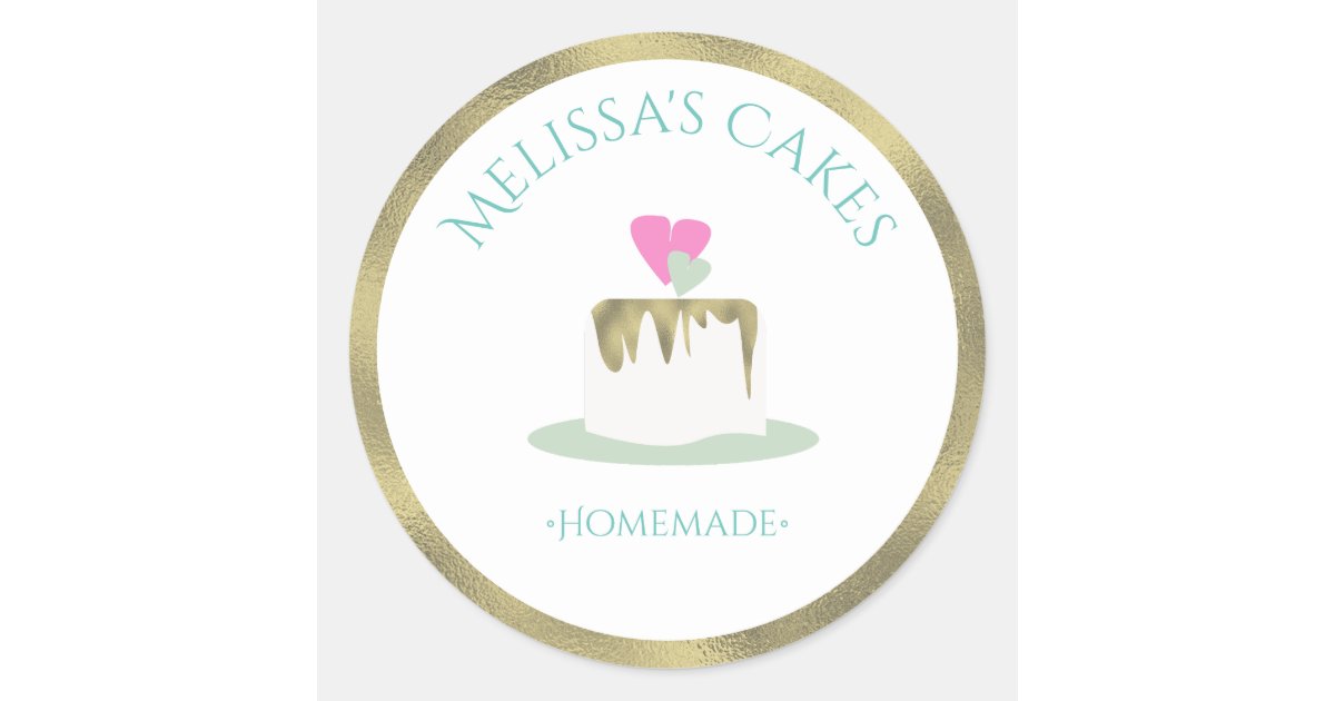 Cake Logo Stickers Homemade Bakery Wedding Cake | Zazzle