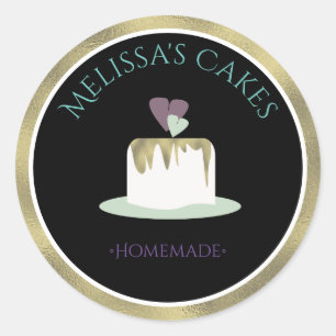 Cake Logo Stickers Homemade Bakery Wedding Cake
