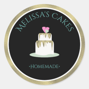 Cake Logo Stickers Homemade Bakery Wedding Tier