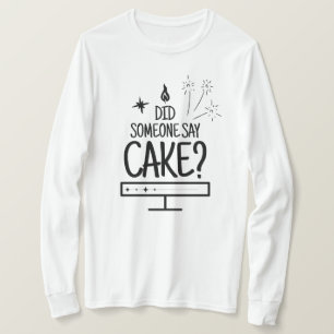Cake Lover Quote Minimal Black Typography White T-Shirt