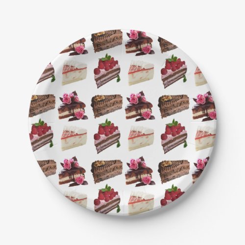 Cake Lovers Delicious Desserts Pattern Paper Plates