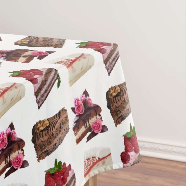 Cake Lovers Delicious Desserts Pattern Tablecloth (In Situ)