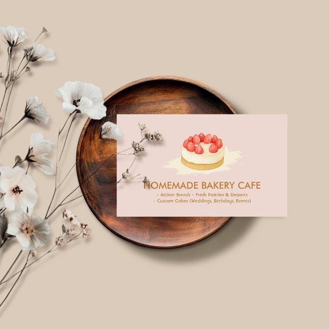 Cake Maker Cookies Wedding Bakery Minimal Business Card (Creator Uploaded)