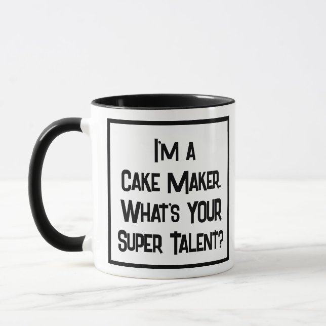 Cake Maker Super Talent. Two Tone Coffee Mug (Left)