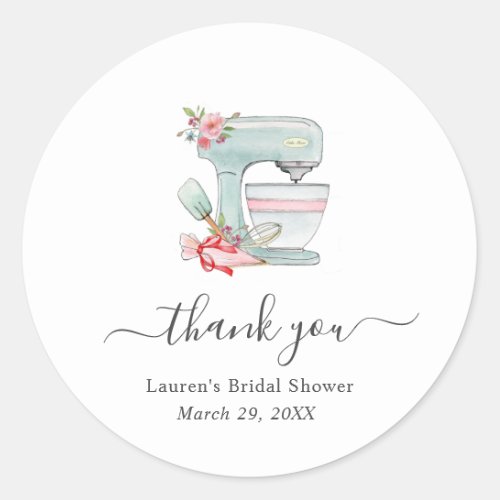 Cake Mixer Bridal Shower Thank you  stickers