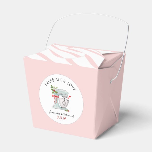 Cake Mixer Pink & white cookie Favor Box (Front Side)